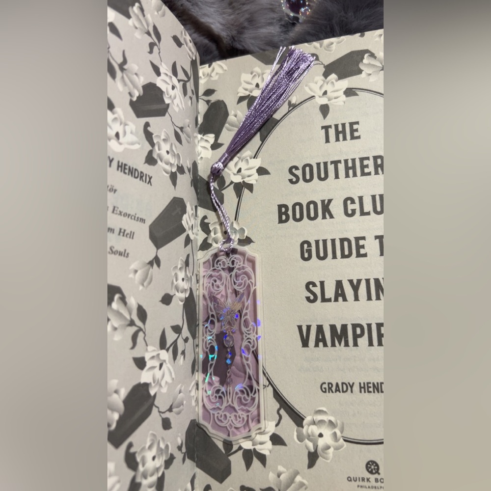 Purple Floral Bookmark with Tassel